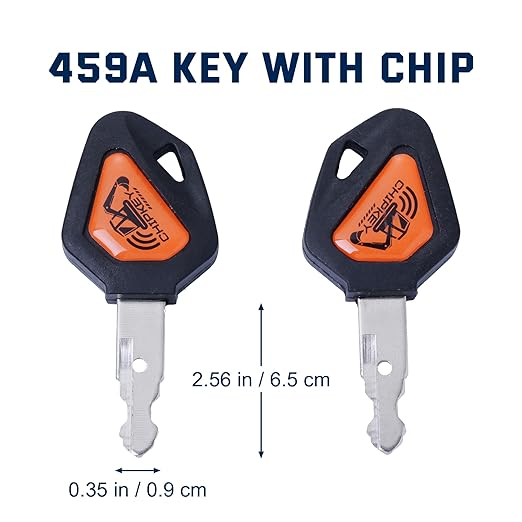 459A Key with Chip Compatible with Kubota U15/30/48/55/135/155/161/163 Excavator Digger ELI80-0101 RC411-53933 RC461-53930 Excavator Accessories Programming Key