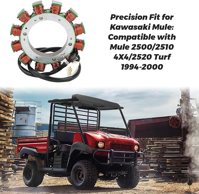 LOONGPART 59031-2103 Magneto Stator Coil Compatible with Kawasaki Mule 2500/2510 4X4/2520 Turf 1994-2000