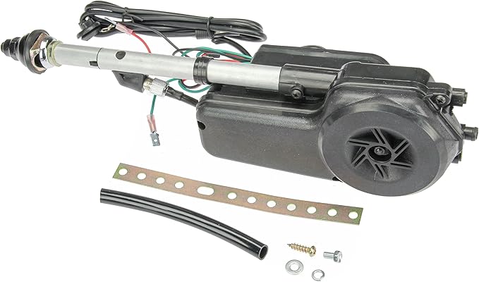 URO Parts AUTA2050B Power Antenna Kit, Universal Power Antenna w/Black Mast; Includes mounting Hardware and Electrical connectors; for Vehicles with 0-30 Degree Body Slopes