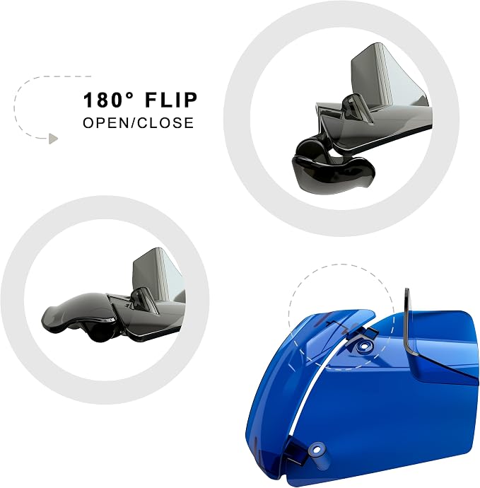 Side Wings Wind Air Deflector Fairing Fit for Harley 2024-2026 CVO Road Glide ST FLTRXSTSE 2024-2026 Road Glide FLTRX 2023-2025 CVO Road Glide FLTRXSE (Blue)