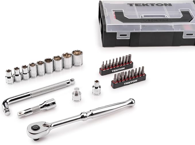 TEKTON 3/8 Inch Drive 6-Point Socket Set, 32-Piece | SKT96100