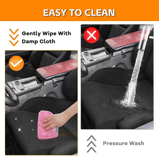 Front Seat Covers Compatible with 1984-1993 Chevy Corvette C4 Sport, Heavy Duty Cationic Linen Fabric Seat Protector