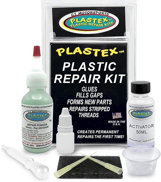 Plastex Plastic Repair Kits - Easily Glue, Repair or Remake Broken Plastic, Fiberglass, Wood & More! (Standard Green Kit)