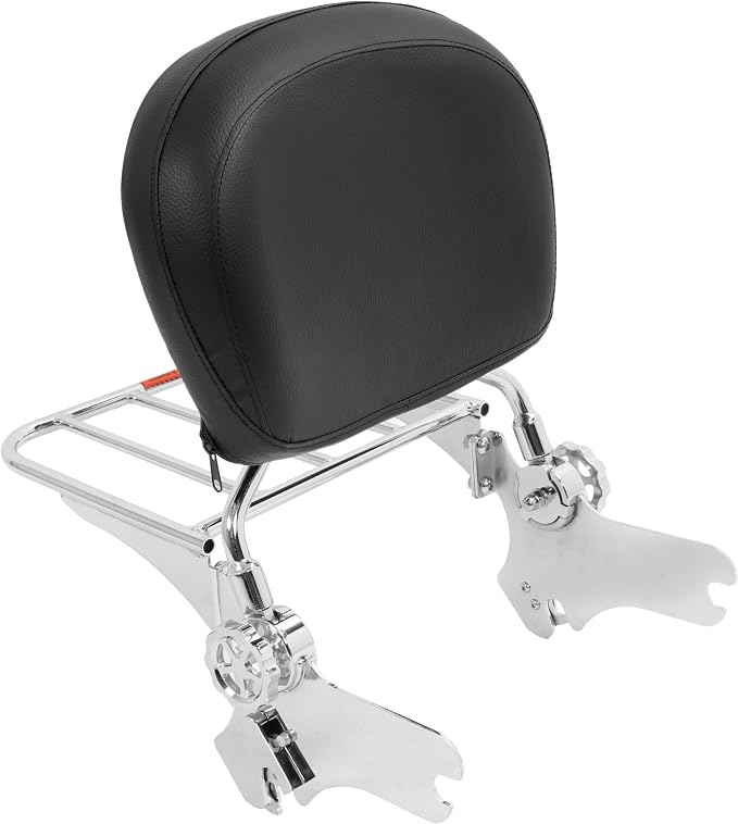 ALMULOO Detachable Backrest Sissy Bar Compatible with 1997-2008 Harley Road King Street Glide Electra Glide Upright Passenger Backrest w/Quick Release Detach Chrome