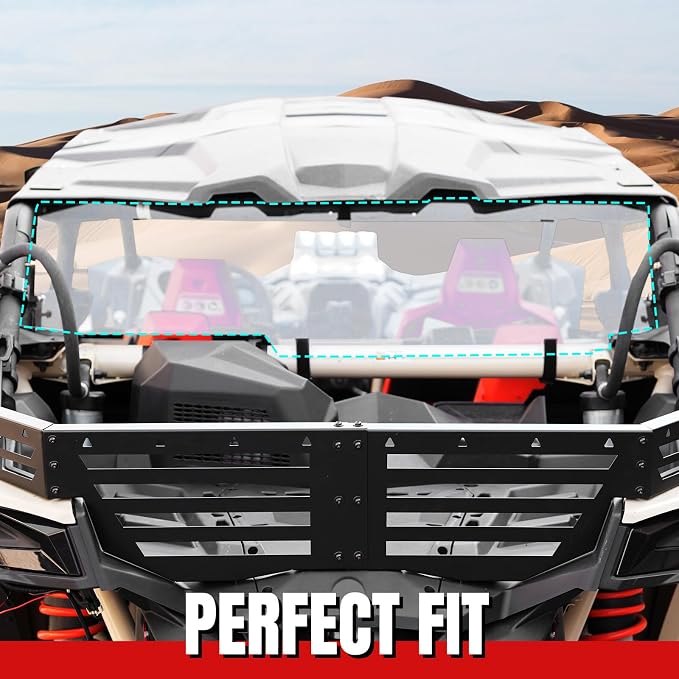 HAKA TOUGH Rear Windshield for Can Am Maverick X3 Accessories 2017-2024, Heavy Duty Clear Back Window Rear Windscreen for Can Am Maverick X3 Max 17-24, Standard 3/16 Poly 250x stronger Than Glass
