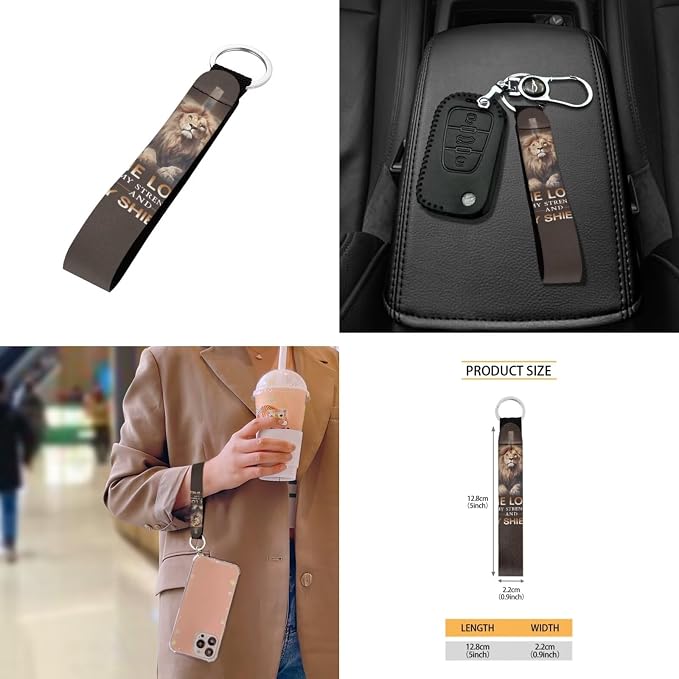 Lion Cross Print 10 Pack Car Accessories, Front and Rear Seat Covers Car Trash Bin Cup Holders Lanyard Keychain Air Vent Storage Bag Steering Wheel Cover Car Interior Decor Fit Most Cars