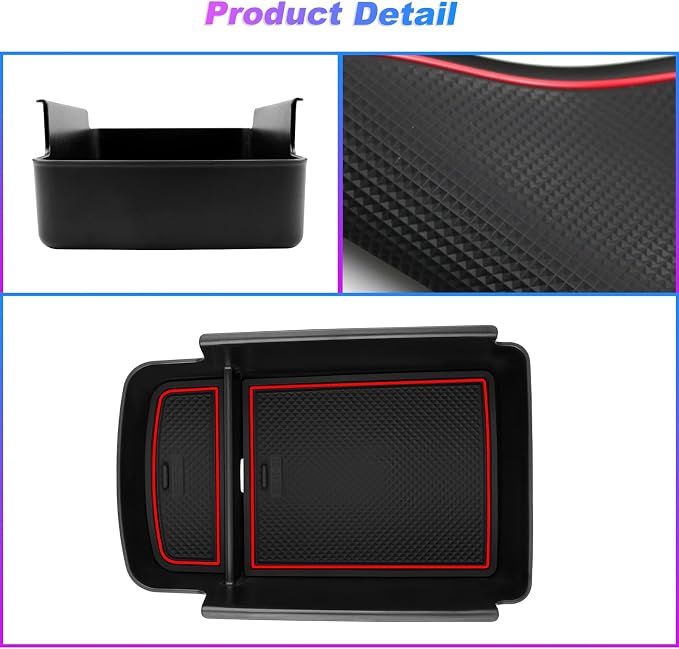 SXCY Fit for 2024 2025 Chevy Trax Center Console Organizer Tray 2024 2025 Chevy Trax Accessories(LS LT 1RS 2RS ACTIV) Armrest Storage Box Console Tray for 2024 2025 Trax Console Organizer Red Mats