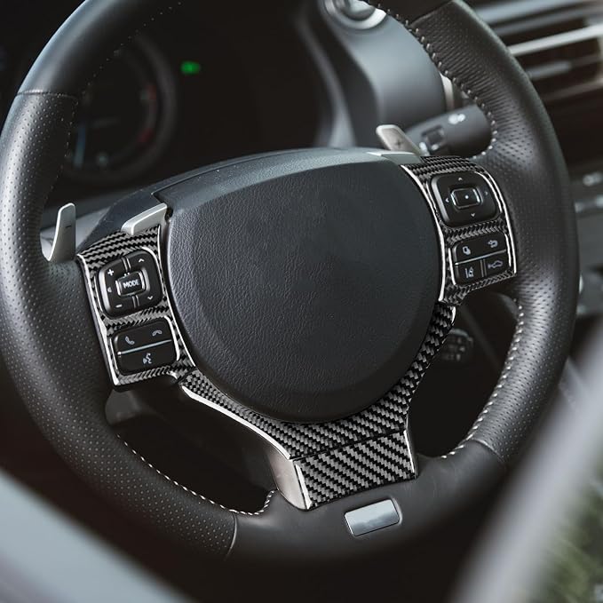 Soft Carbon Fiber Car Interior Steering Wheel Set 4/Piece Decorative Sticker for Lexus RC300 350 200T 15-24 Carbon Fiber Interior Accessories