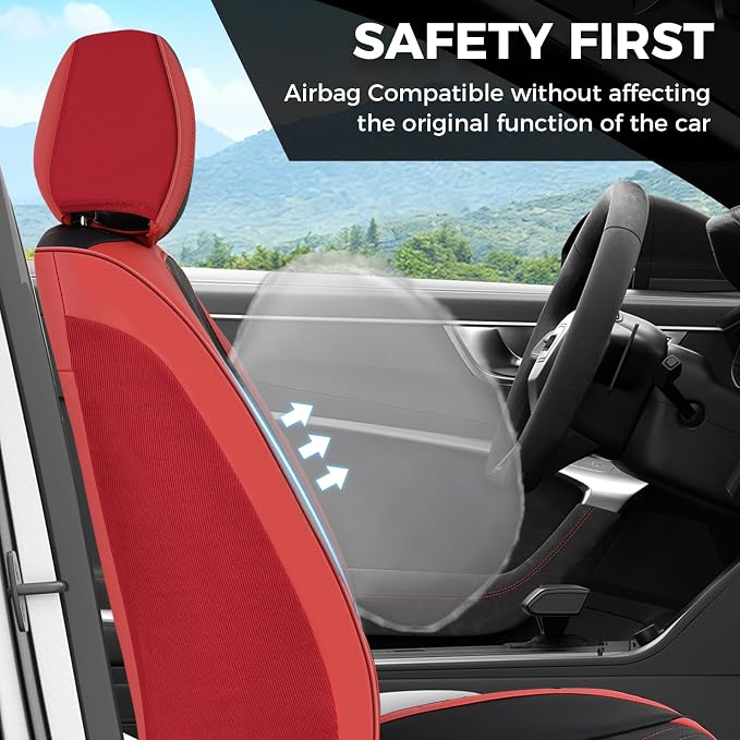 FLORICH Car Seat Covers Front Seat, Leather Seat Covers for Cars, Car Seat Protector Waterproof, Universal Automotive Seat Covers, Front Car Seat Cover Fit for Most Sedans SUV Pick-up Truck