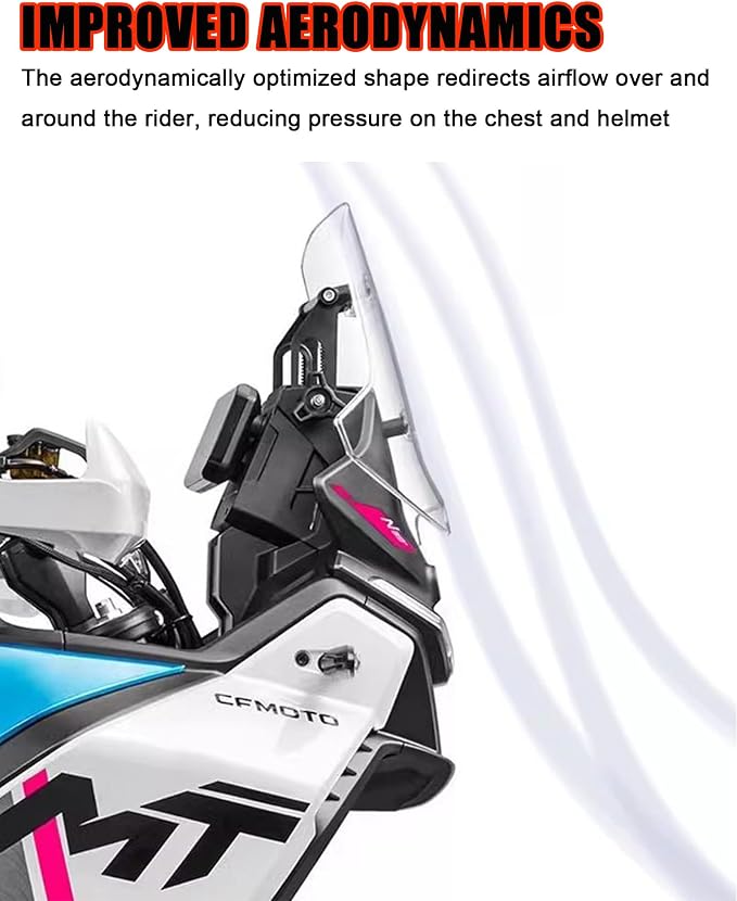 45CM PMMA Higher Windshield Wind Screen Compatible with CFMOTO Ibex 450 2025-2026,4.5MM Thickness,Grey,CFMOTO Ibex 450 Accessories