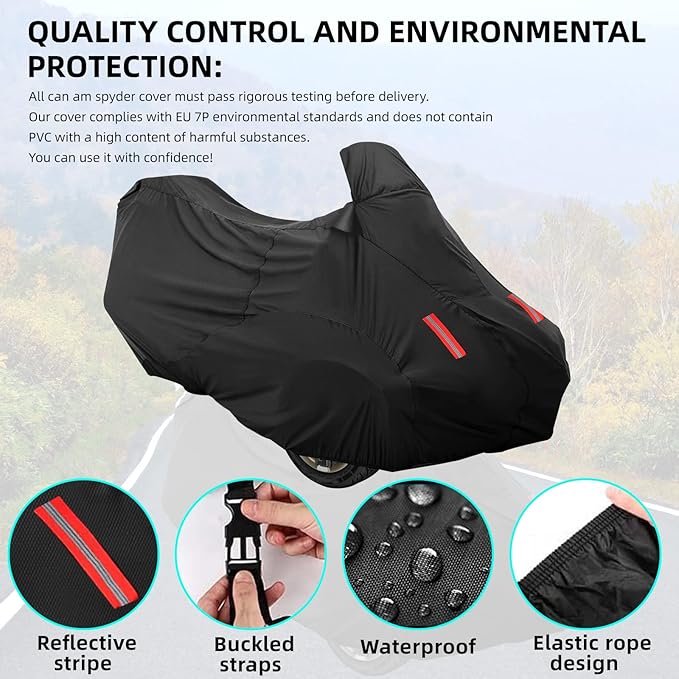Can-Am Spyder RT Cover 2010-2022 - Waterproof All-Weather, 420D Oxford Cloth PU Coating, Anti-UV, Dust Resistant