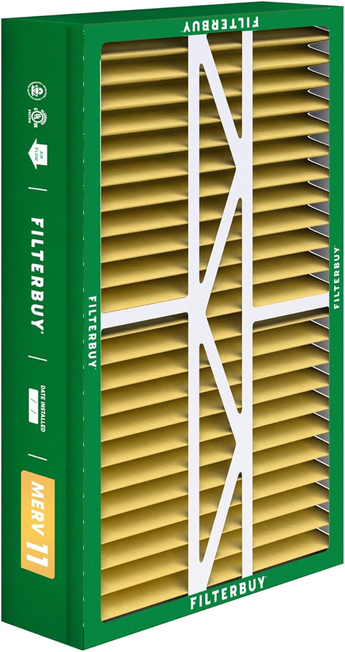 Filterbuy 17.5x27x5 Air Filter MERV 11 Superior Pet & Allergy Defense (1-Pack), Pleated HVAC AC Furnace Filters for Trane Perfect Fit & American Standard (Actual Size: 17.13 x 26.13 x 4.97)