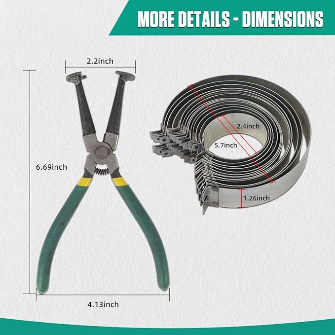 Automotive Piston Ring Compressor Tool, Car Engine Piston Ring Compressor Pliers Set with 14 pcs Piston Rings & with 1 Pliers Repair Tool Kit for Car Truck Auto Engine