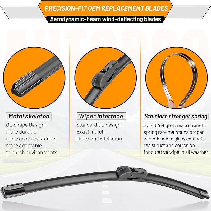 AUTOBOO 26"+16" Windshield Wipers Replacement for Chevy Trax 2024 2025 -Original Factory Quality (Pack of 2)