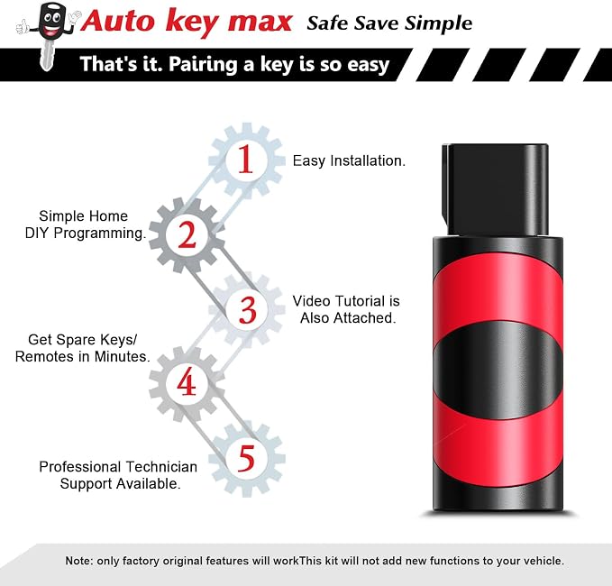 Programmable Keyfob, Replacement Car Keys Fob and DIY Programmer Kit for 2013 2014 2015 2016 2017 RAV4/Camry/Corolla/Tacoma/Tundra Smart Remote HYQ14FBA 281451-0020 (4 BTN (Sedan Programmer Kit)