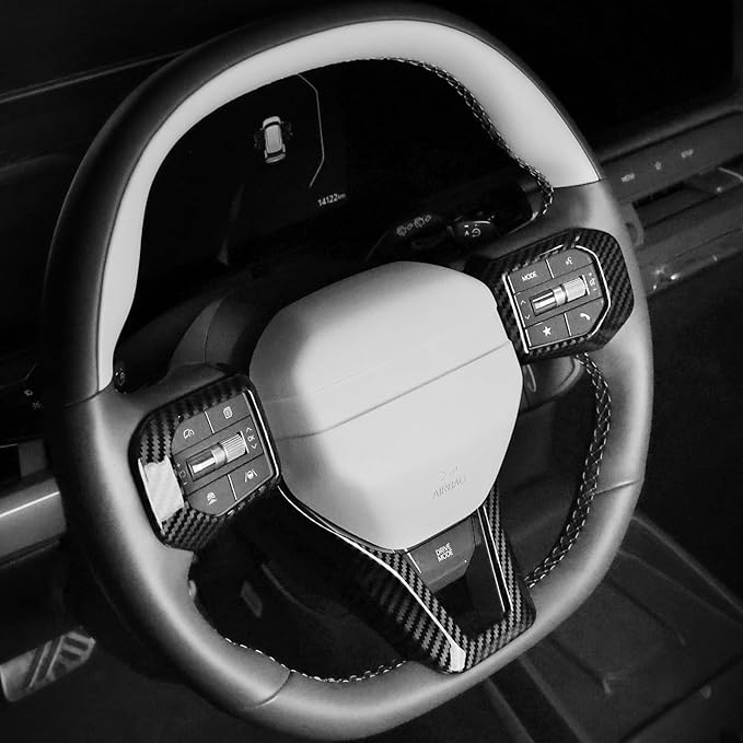 YOUTOOCAR 3PCS Steering Wheel Button Frame Cover Compatible with Kia K4 GT-Line 2025, Kia EV6 GT 2025, Kia EV3 2026, Kia Sportage GT-Line 2026 Accessories (Carbon Fiber Pattern)