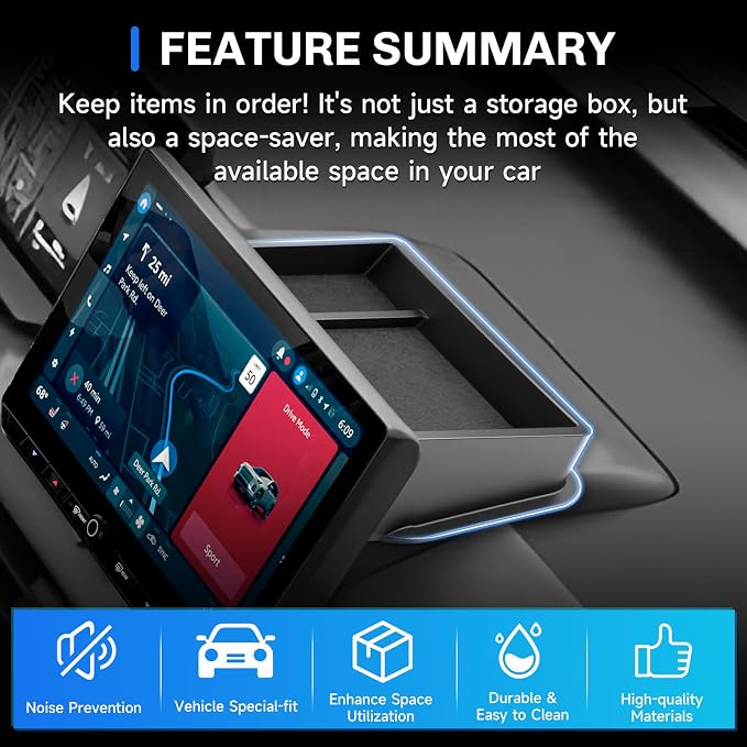 SXCY for 2026 Toyota RAV4 Dashboard Organizer Tray [Only for XSE/Limited 12.9-in] for 2026 Toyota RAV4 Accessories Screen Back Console Tray 2026 RAV4 Behind Dash Console Organizer