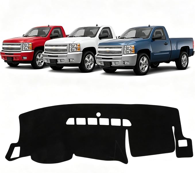 Black Dash Cover for 2007-2013 Chevy Chevrolet Silverado GMC Sierra