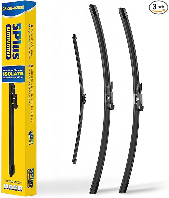 5 PLUS Wipers Replacement for Ford Edge 2015-2022 Windshield Wiper Blades,28"+28" Windshield Wipers with 15" Rear Wiper Blade - Factory Fit & All-Season OEM Quality (Pack of 3)