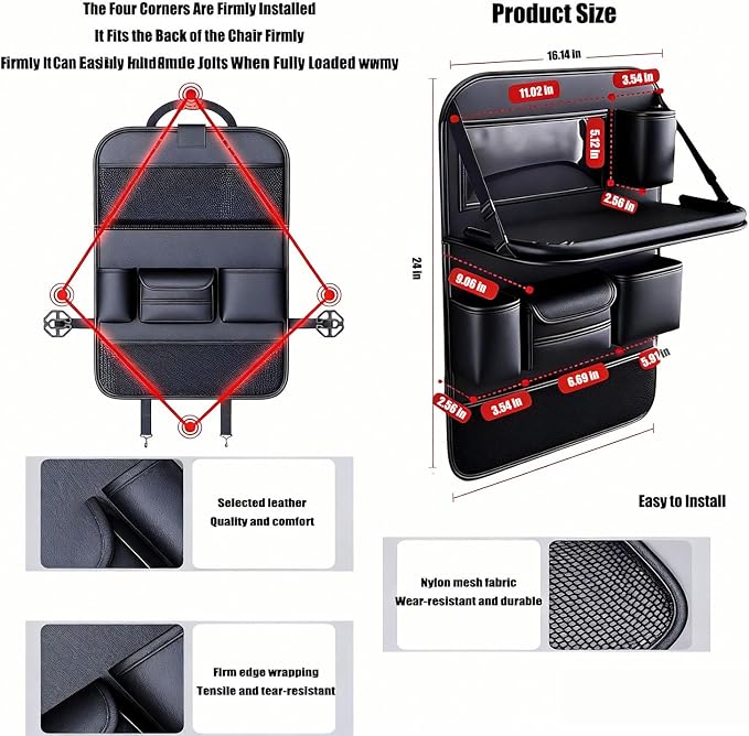 1 Pack - Car Organizer, Back Seat Car Organizer, Back Seat Organizer, Seat Organizer, Car Organizer and Storage Box.(Brown)