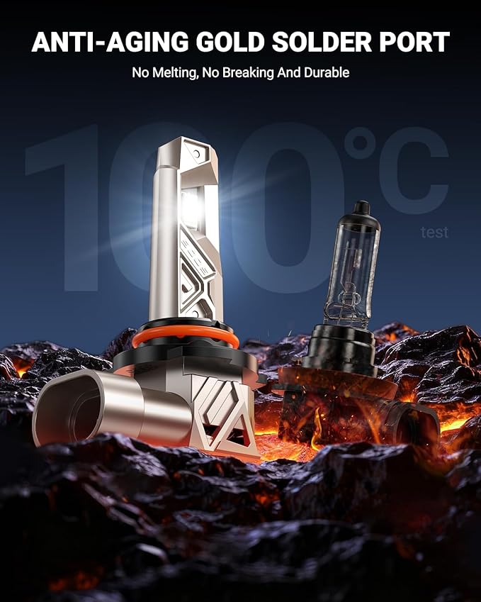 SEALIGHT 9005 H11 Lights Combo, 96,000LM Ultra-1000% Brighter S6 Pro with 2025 4th-Core Chips, 6500K hb3 h8 Combo or fog, Up 80,000hrs+ Lifespan, 3Mins Plug and Play, IP68, Pack of 4