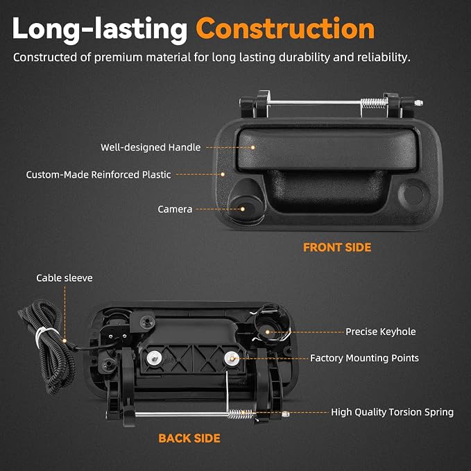 Deal Tailgate Handle Backup Camera w/Key Hole Compatible with Ford 04-14 F150 08-16 F250/F350/F450/F550 Super Duty 07-10 Explorer Sport Trac 06-14 Mark LT Rear View Camera w/Power Cable RCA Plug
