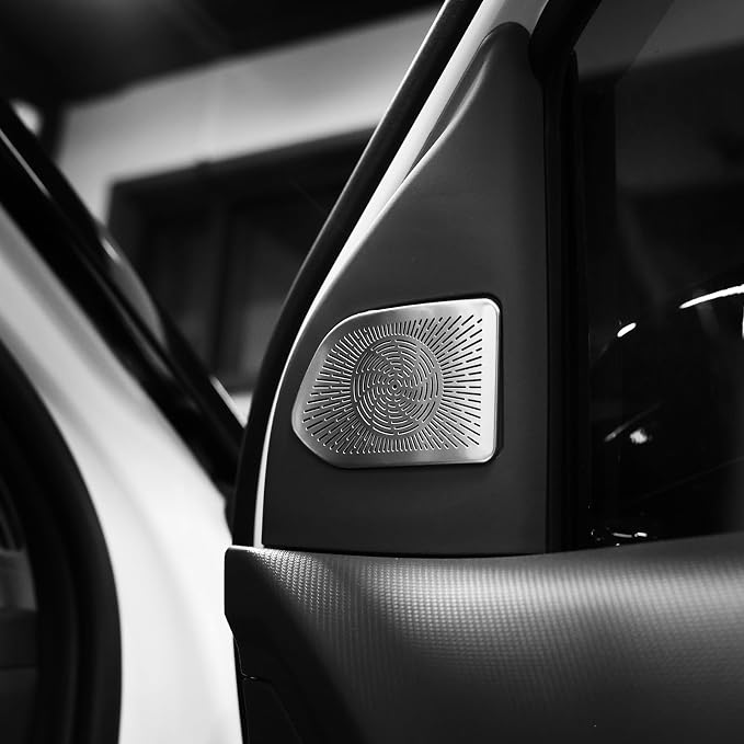YOUTOOCAR Stainless Steel Door Speaker Covers Tweeter Audio Speaker Covers Trim Compatible with Kia EV3 2026 Accessories (Silver)