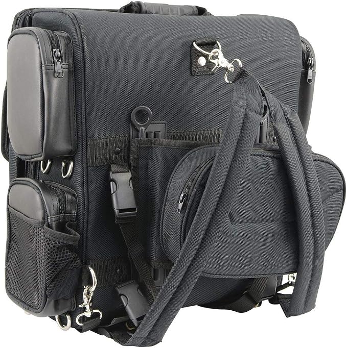 Milwaukee Leather MP8185 Large Black '4 Pocket' PVC Motorcycle Travel Sissy Bar Bag - Large