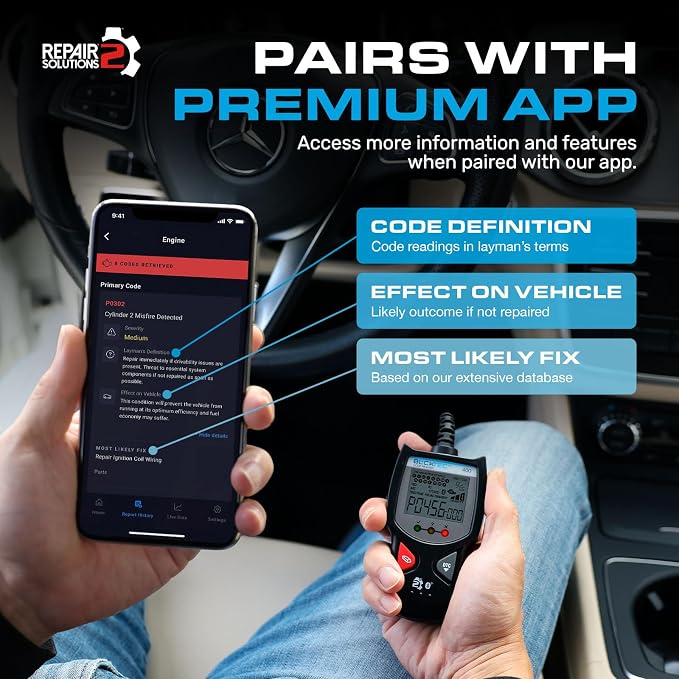 BLCKTEC 400 OBD2 Scanner Diagnostic Tool - Car for All Cars OBDII Compatible Code Reader with Reset Comes Free OBD App On iOS & Android