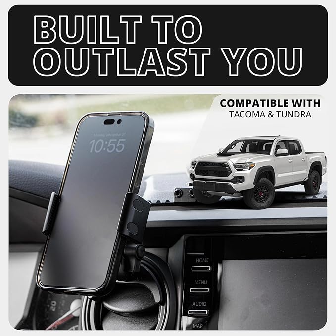 Tackform LINK Vent Phone Mount Compatible with 2016-2023 Toyota Tacoma and 2014-2021 Toyota Tundra | Aluminum | Zero Slip, Anti-Scratch | Universal Holder Compatible with iPhone, Galaxy, More | Orange