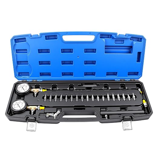 Kuntech Brake System Pressure Test Kit, 0-3500 PSI Hydraulic Gauge, Universal ABS Brake Tester, Diagnostic Tool for Gasoline Vehicles