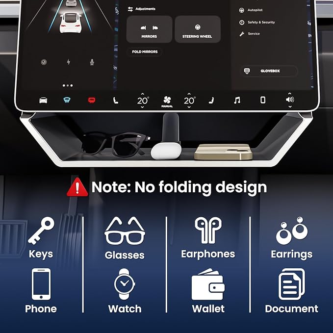 for Model Y Juniper & Model Y L Under Screen Storage Organizer 2025-2026 Upgrade, Model 3 Highland Center Console Organizer Tray 2024-2026 for Tesla Model Y Juniper Accessories, Black