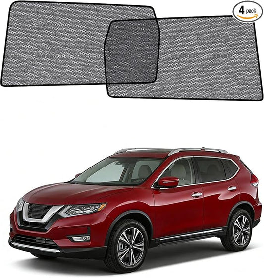 Car Window Shade for Rogue 2014-2020,2 Pack UV & Glare Protection, Breathable Privacy Screen, Insect & Bug Blocker Magnetic Mesh Side Rear Sun Shades for Baby Camping, Napping & Travel