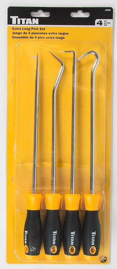 Titan 17221 4-Piece Extra Long Pick and Hook Set