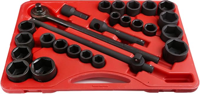 27pc Impact Socket Set 3/4" inch Drive Metric SAE Standard Automotive Mechanic