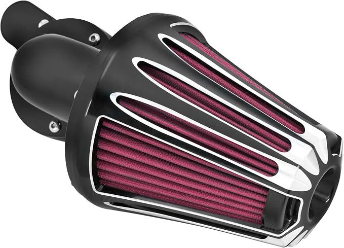 Motorcyle Air Cleaner Filter CNC 90° Forward-Facing Kit Fit for Harley Softail Touring Trike Sportster XL Dyna (Black Housing Red Element, A For Sportster XL 04-22)