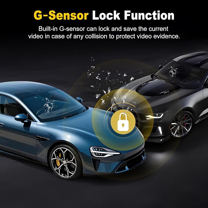 4K+2K Dash Cam Front and Rear, Free 64GB Card Included, 5.8GHz WiFi Dash Camera for Cars, Built-in G-Sensor, 3.2” IPS Screen, 170°Wide Angle, Night Vision, 24 Parking Mode, White