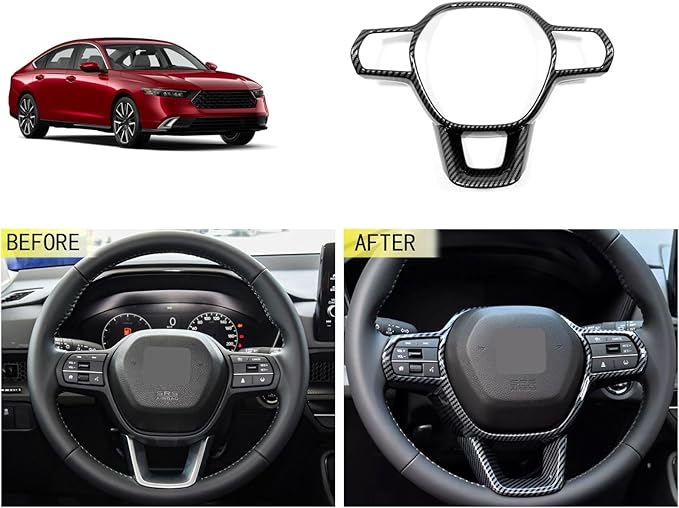 Interior Button Panel Cover Trims Surround Frame Cover Trim Compatible with Honda Accord 2023 2024 Interior Car Accessories ABS 1PC(Carbon Fiber Style)