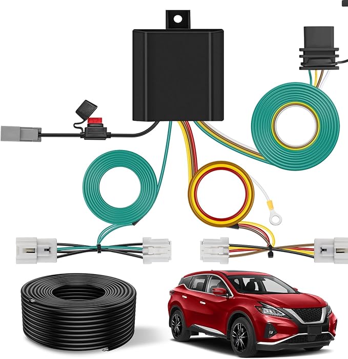 Nilight 4 Pin Trailer Wiring Harness Kit 56267 Vehicle Standard 4 Way Connector Custom for 2015 2016 2017 2018 2019 2020 2021 2022 2023 2024 Nissan Murano Simple Fit Tow Hitch Harness