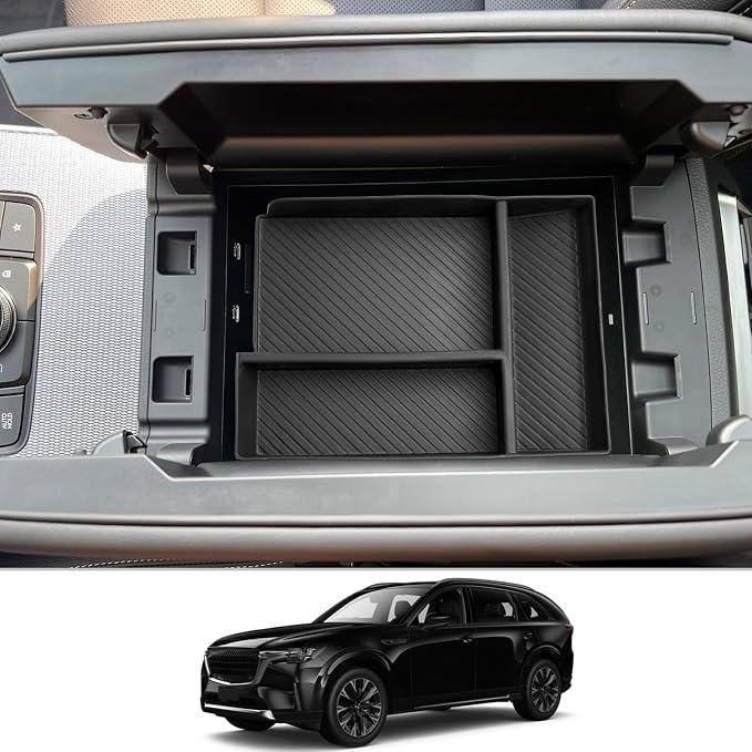 CDEFG for 2025 2026 Mazda CX-90 CX-70 Center Console Organizer Tray for 2024 2025 2026 Mazda CX90 CX70 Accessories Middle Console Armrest Storage Box (1 for Armrest ONLY)