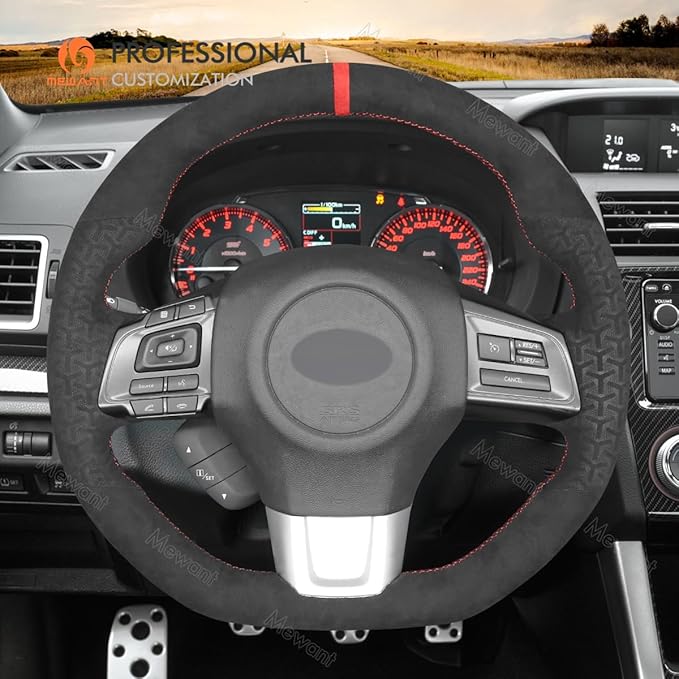MEWANT Steering Wheel Cover for Subaru WRX 2015-2021 / WRX STI 2015-2021 Steering Wheel Cover Accessories