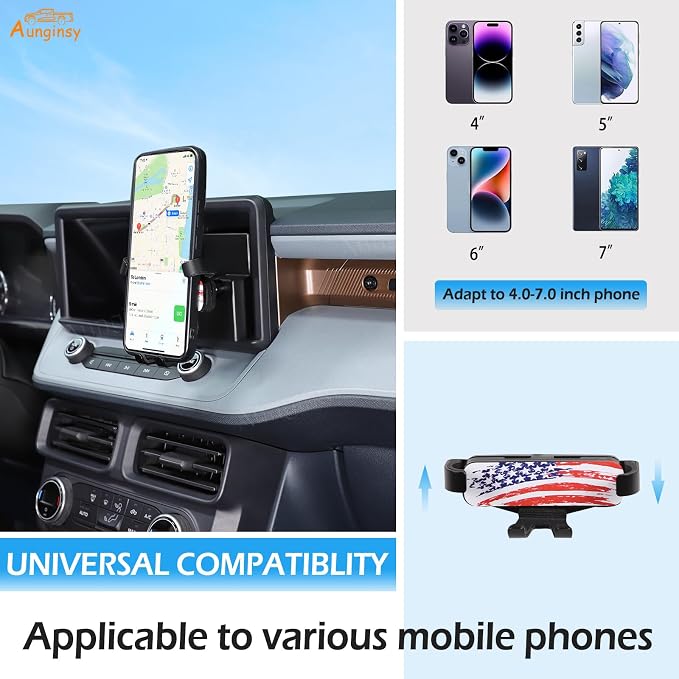 Aunginsy Car Hidden Screen Drawer Organizer with Phone Holder Compatible with Ford Maverick 2022-2024 Center Console Multimedia Display Right Side Panel Storage Box Truck Dash Cubby Insert Accessories