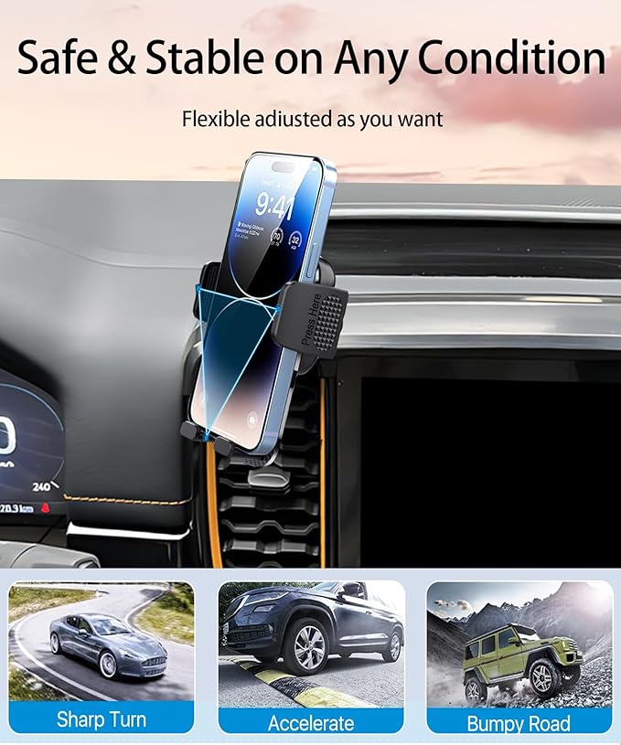 Car Phone Holder for 2023-2026 Ford Ranger Accessories 12.1 Inch Screen Fixed Clip Adjustable 360 Degree Rotation Cell Phone Mount Hands Free Clamp Cradle