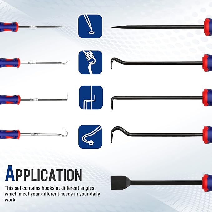WORKPRO 9Pcs Precision Pick & Hook Set with Scraper, Automotive & Electronic Hand Tools, W000846A