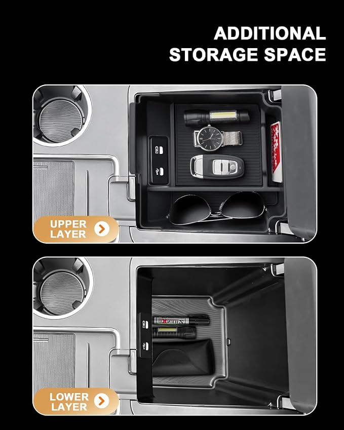 2026 Acura MDX Center Console Organizer - For 2025-2026 MDX Console Organizer Armrest Box Storage Tray - Compatible with 2025-2026 Acura MDX(Base/Technology/A-Spec/Advance/A-Spec Advance) Accessories