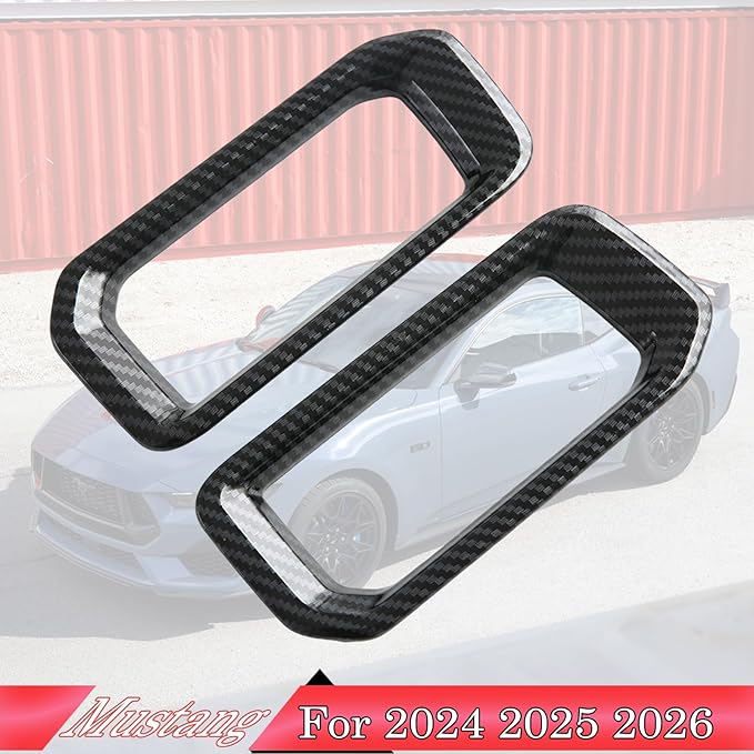 MUXEE A/C Vent Trim Panel Cover, for Ford Mustang 2024 2025 2026 - ABS Carbon Fiber Dashboard AC Air Vent Outlet Grain Sport Interior Trim Accessories（A-Shape）