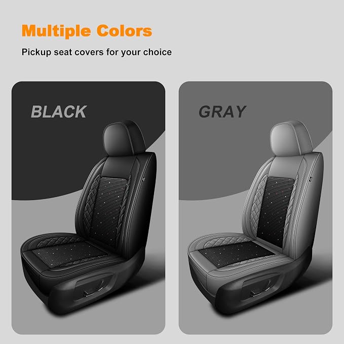 for Ford F150 Seat Covers 2009-2024 2025 2026 | F250 F350 F450 2017-2025 2026 Seat Covers Super Duty, Leather Waterproof, Custom Fit for Ford(Full Set,Black)