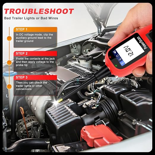 Autel PowerScan PS100 Car Circuit Tester, Universal 12V 24V Automotive Power Circuit Probe Kit with 40FT Cable, AC/DC/Continuity/Probe/Signal Test, Activate Component Electrical System Tool