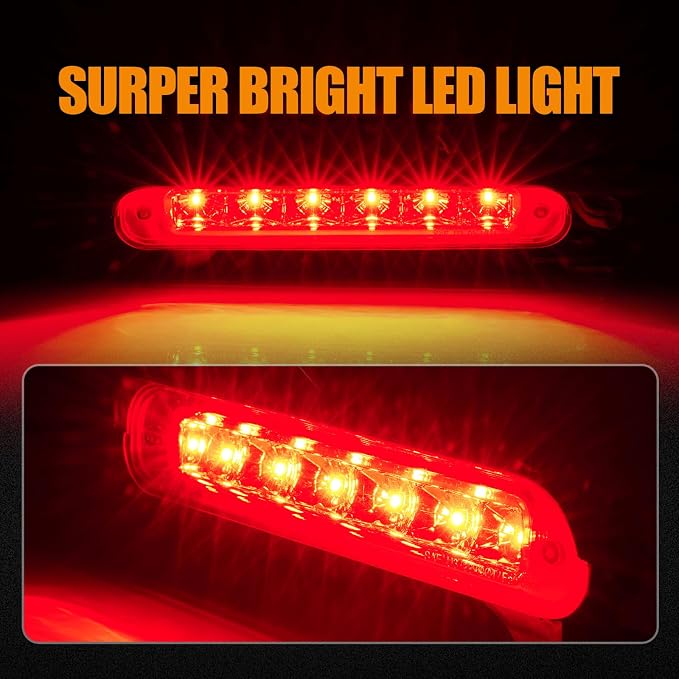 Third 3rd Brake Light LED for 2012-2018 Ford Flex, High Mount Rear Brake Lights Assembly for 12-18 Flex, Waterproof Center Cab Lamp Stop Light (Smoked)