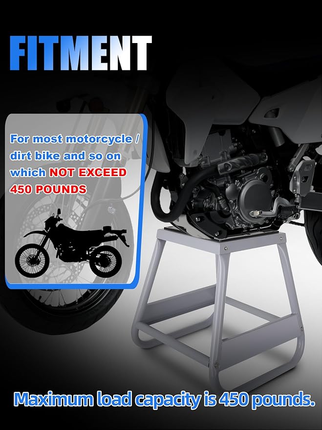 Dirt Bike Stand,Universal Detachable Anti Slip 450Lbs Capacity Motorcycle Panel Lift Box Stand for Motorcycle & Powersports Maintainence-Gray